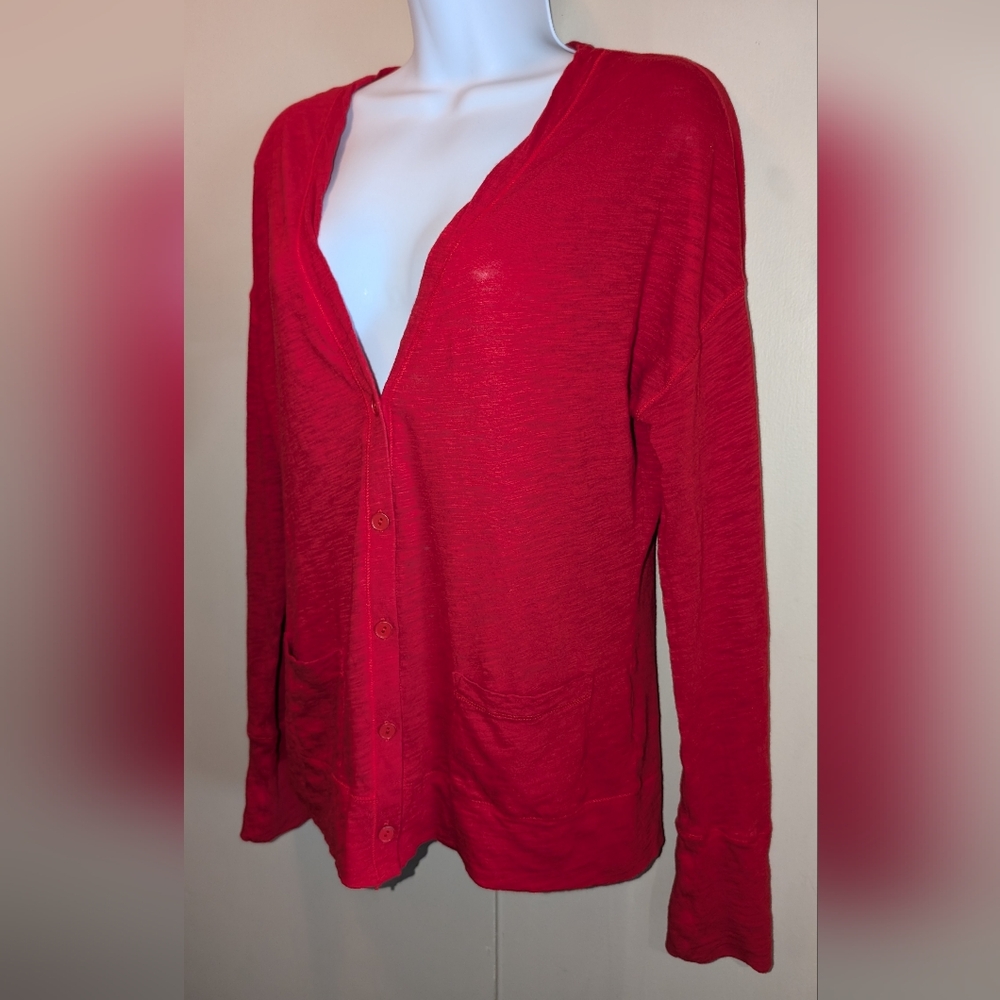 Express Red Button-up Cardi - Picture 2 of 7